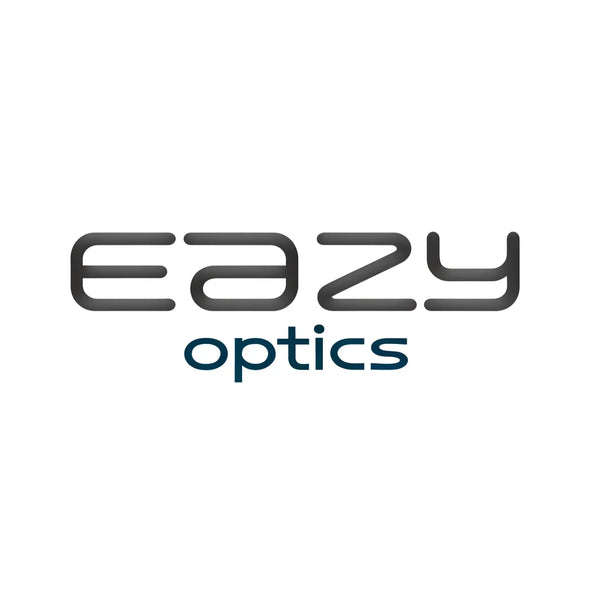 Bold and clear logo text for Eazy Optics, designed to convey precision and reliability in eye care, set against a simple, professional backdrop.